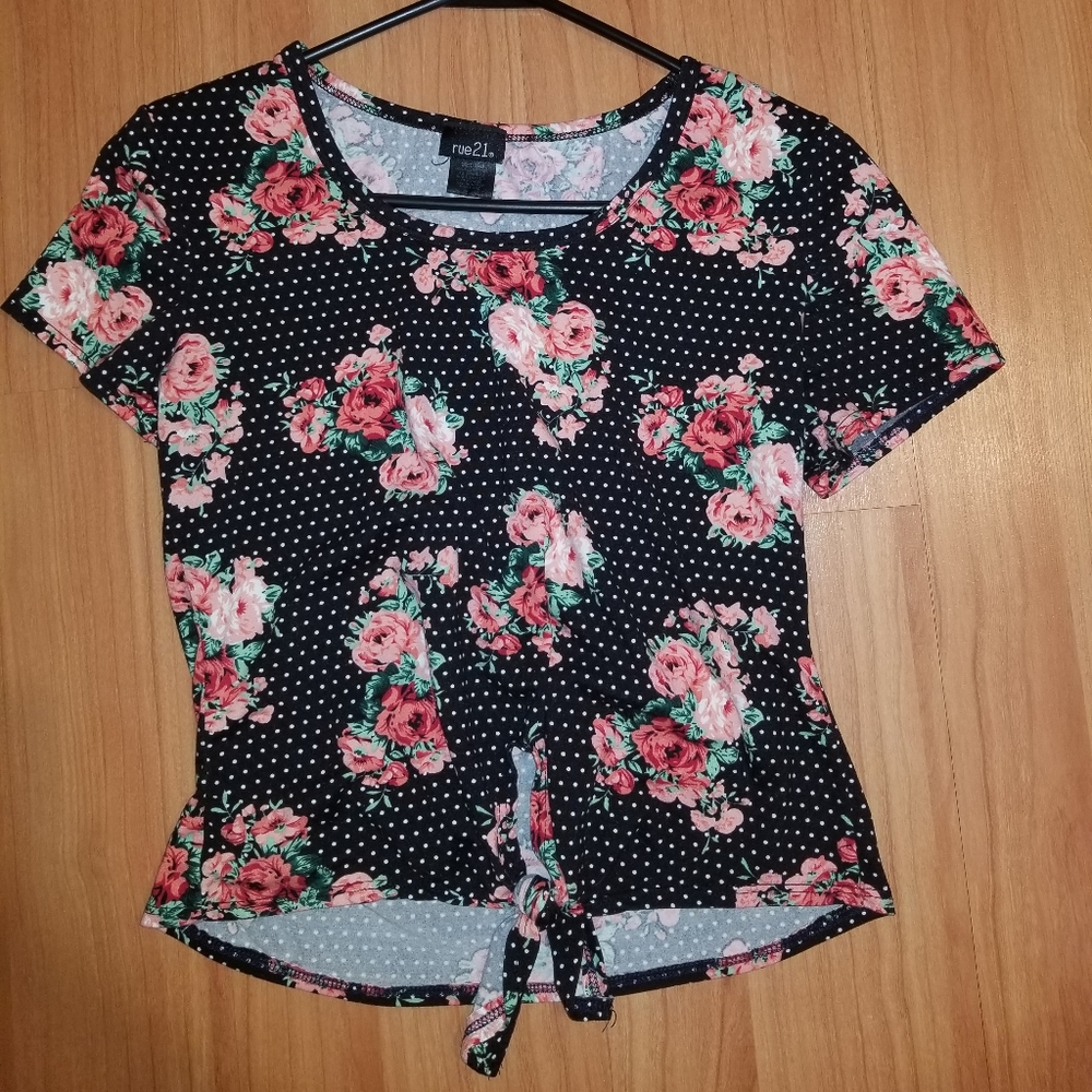Black and floral shirt